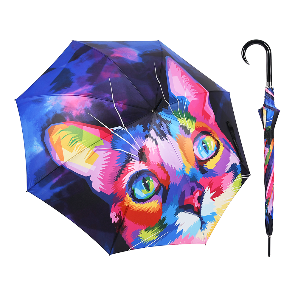 - Umbrella Kitten Art Long Modern Doppler